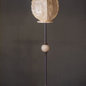 Decorative Sculpture with Leaf Motif – Beige Finish